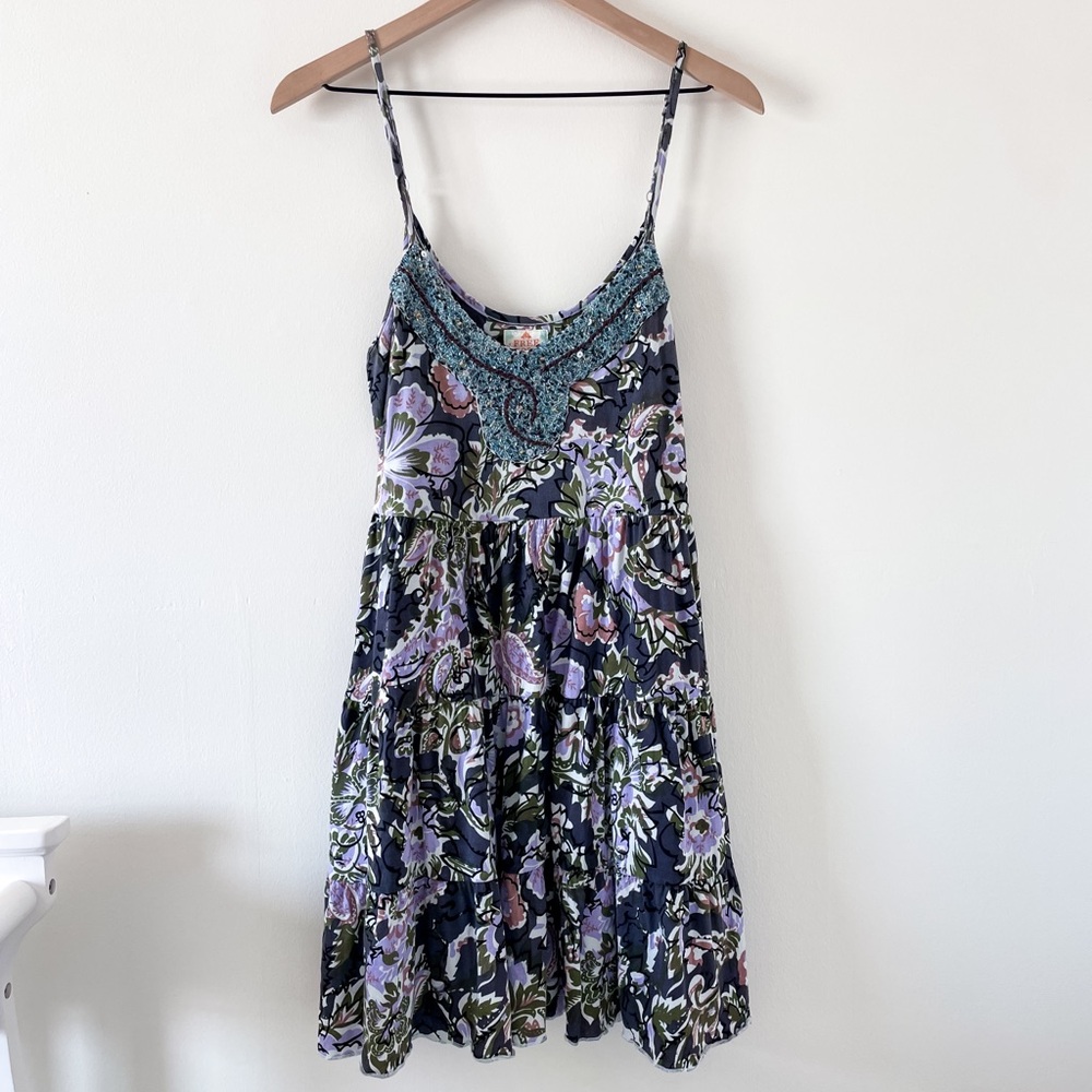 Free People Western Royalty Beaded Tank Dress